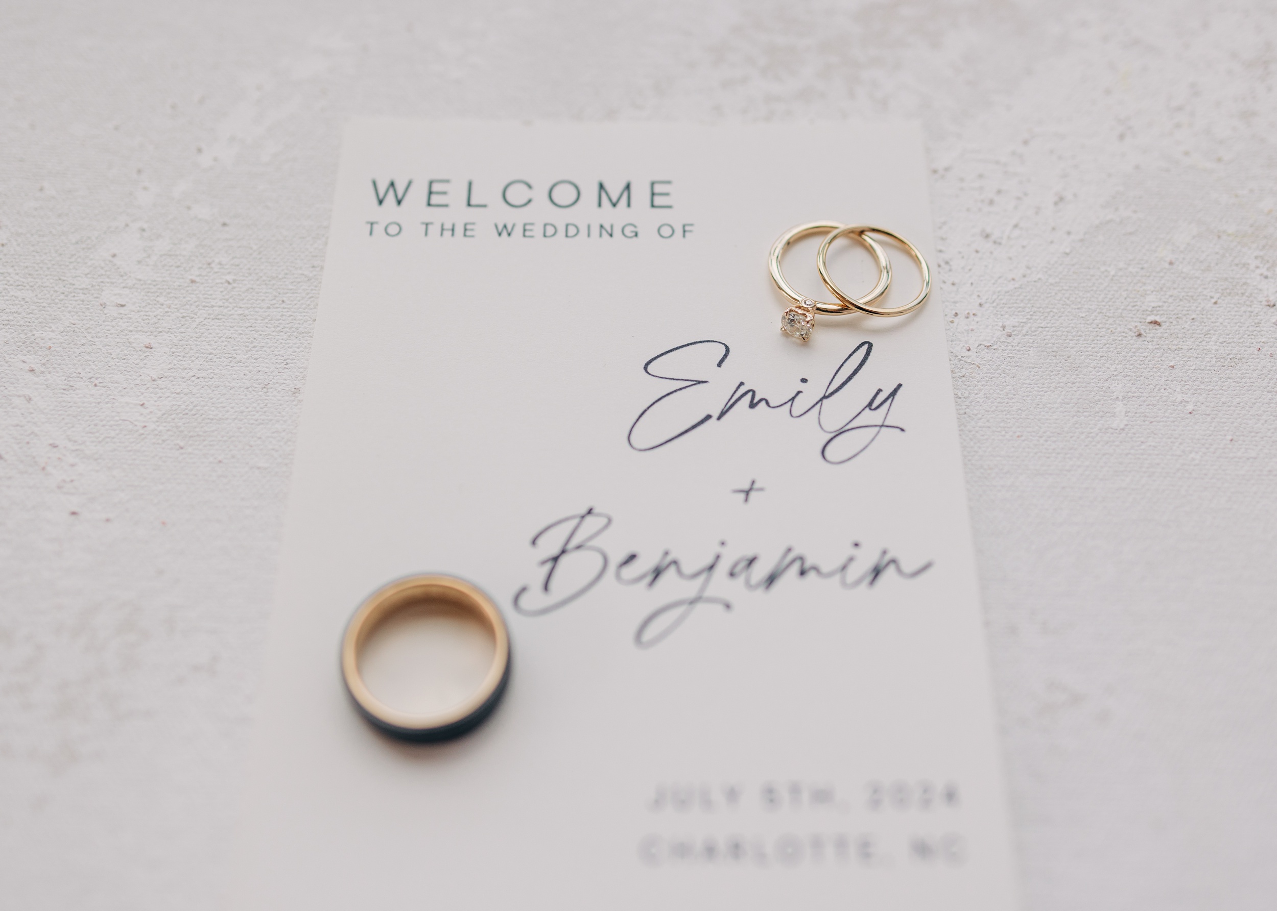 Details of rings on an invitation